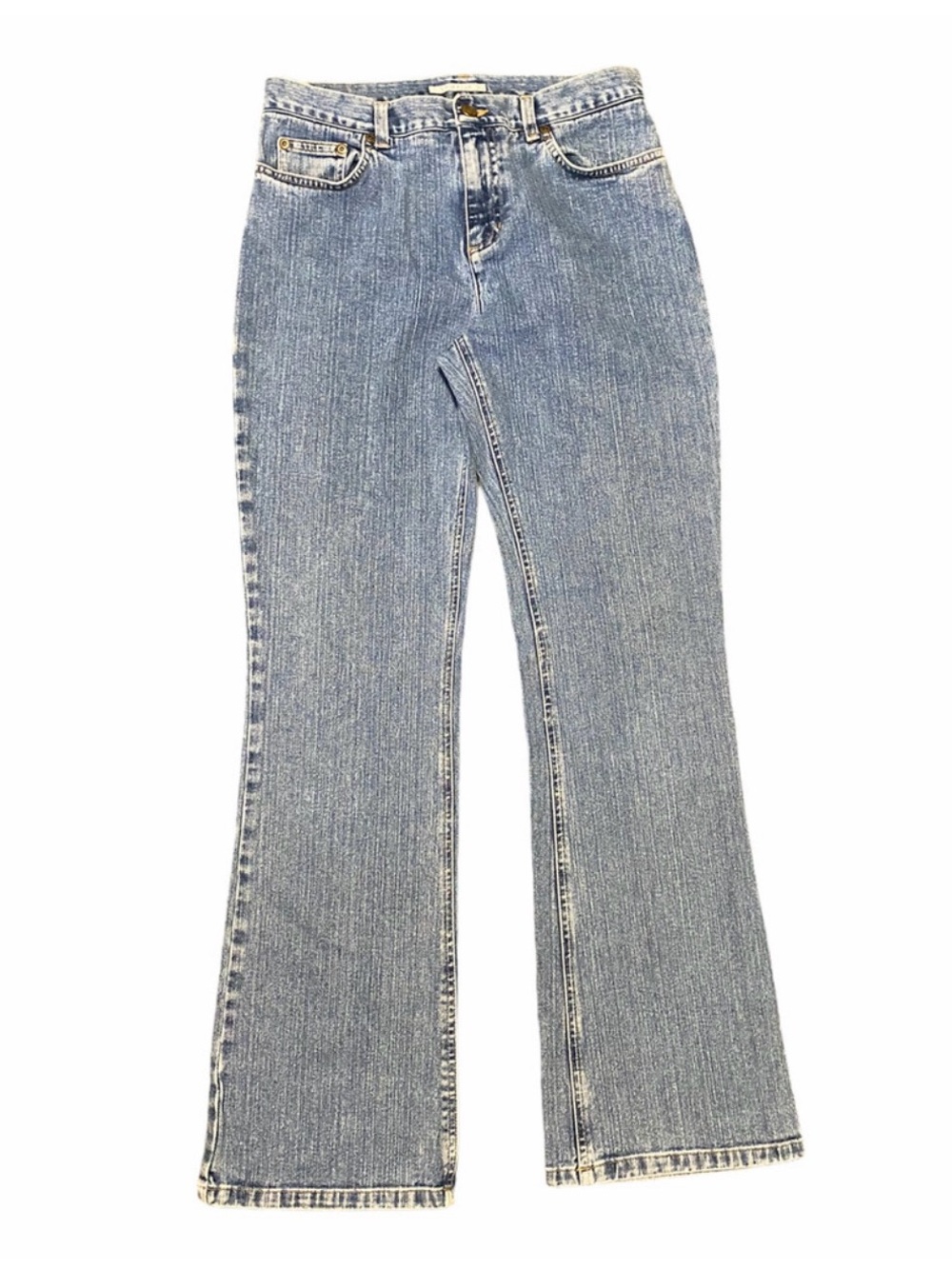 Jones Sport Medium Blue Flare Jeans High-Rise Wide Leg 6